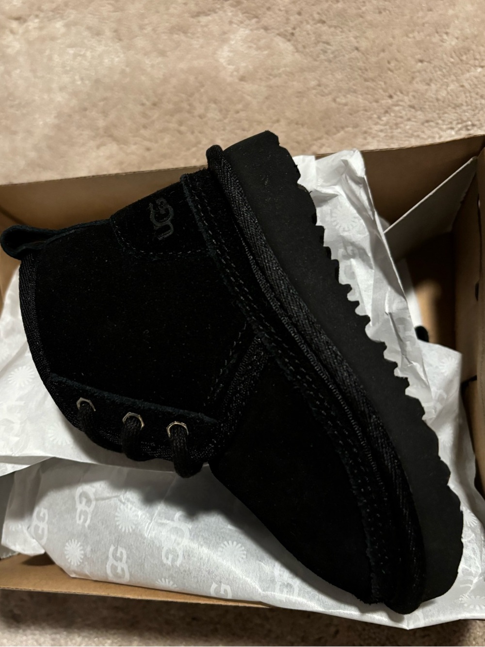 UGG Black Neumel II toddler Lace-Up Boot